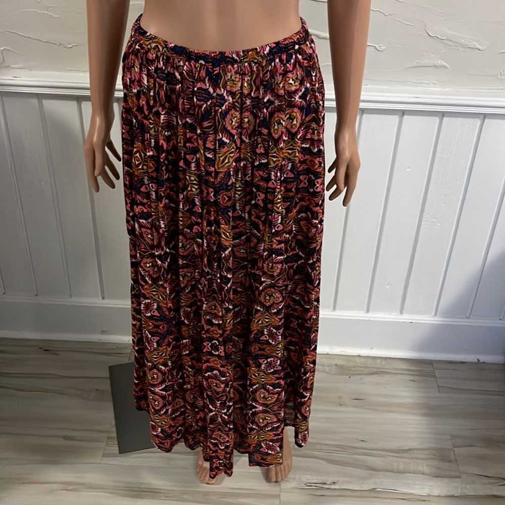 Billabong Black Multicolor Patterned Midi Skirt